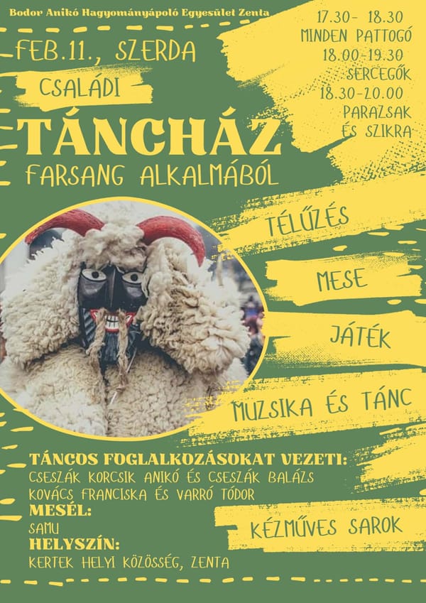 Maskarádé - farsangi gyermek táncház - Zenta